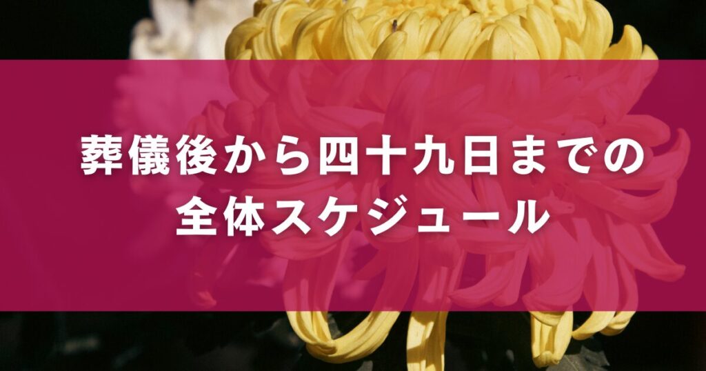 葬儀後から四十九日までの全体スケジュール