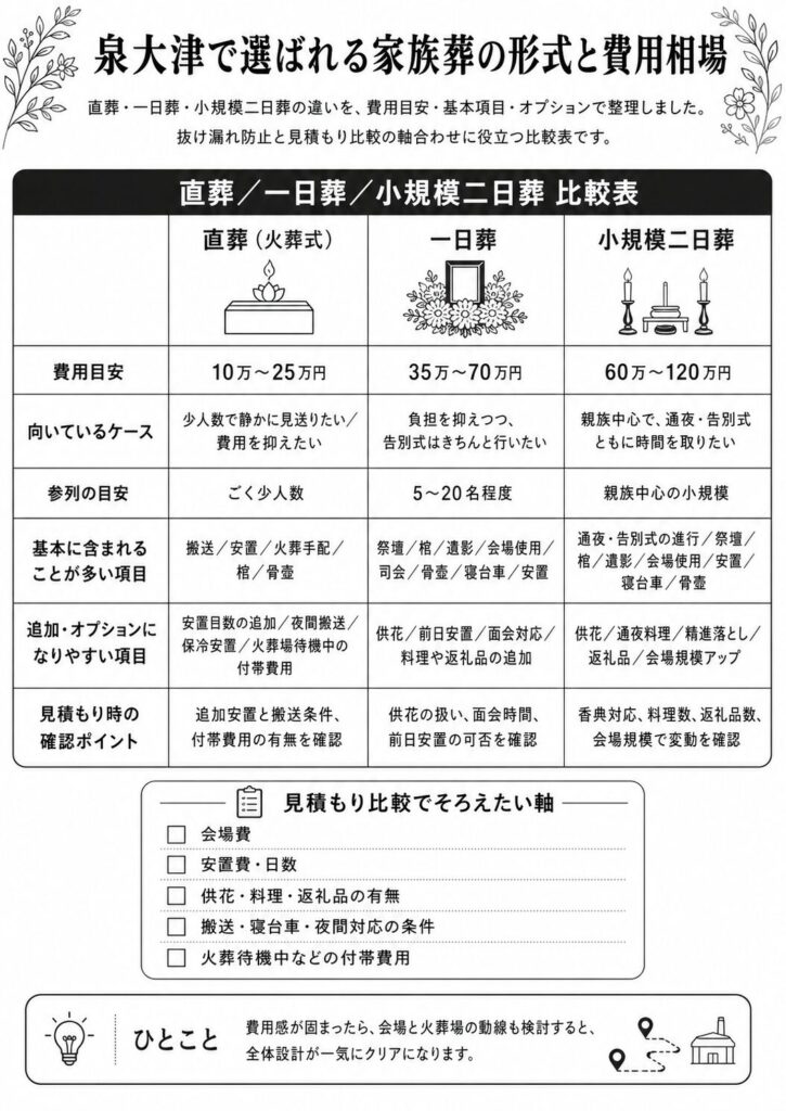 泉大津で選ばれる家族葬の形式と費用相場