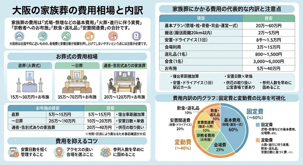 費用内訳の円グラフ：固定費と変動費の比率を可視化